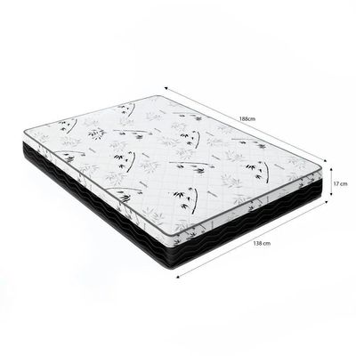 Cama Box Casal Bipartido 138 Branco Com Colchão D33 One Face Bello Box 58x138x188
