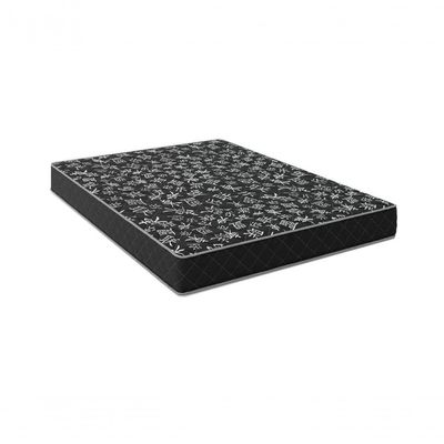 Cama Box Casal Tecido Marrom Com Colchão D20 Tampo Preto 12cm