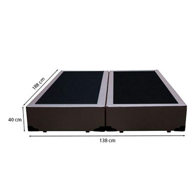 Cama Box Casal 138 Bipartido Tecido Marrom Com Colchão Marrocos Poliéster D33 30cm