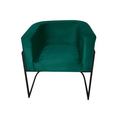 Kit 10 Poltronas Decorativa Sala De Estar Base De Ferro Preta Veludo Verde