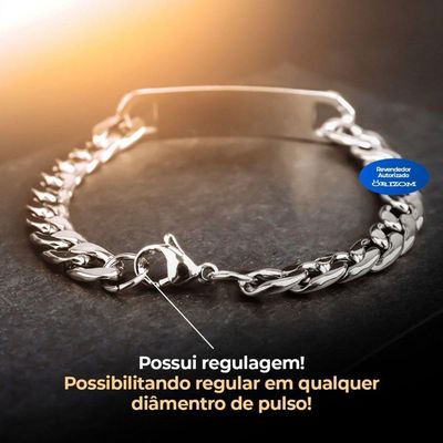 Pulseira Masculina Prata Aço Inox Oração Pai Inox Religiao Qualidade Premium Presente Original