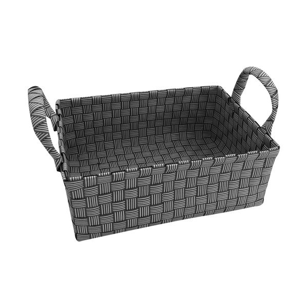 Cesta Organizadora Le de Nylon Trançada com Alça Cinza 34x24x13cm