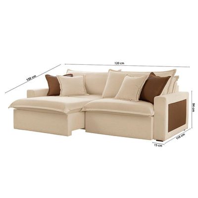 Sofá Dallas Linho Dois Módulos De 120cm B15 Meu Sofá Online A294 Linho Creme