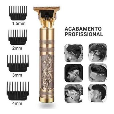 Aparador De Cabelo Profissional Dragão Dourado