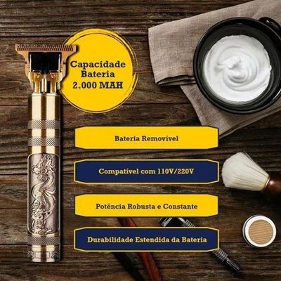 Aparador De Cabelo Profissional Dragão Dourado
