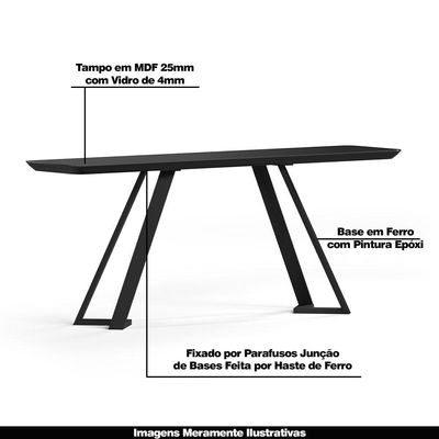 Aparador Decorativo 180cm Efron Preto - Gran Belo