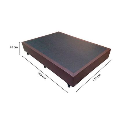 Cama Box Viúva 128 Tecido Marrom Com Colchão Paris De Molas Preto 66x128x188
