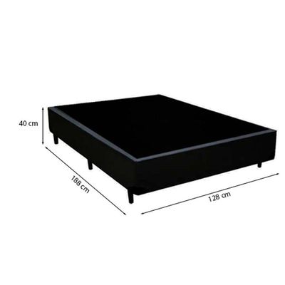 Cama Box Viúva 128 Tecido Preto Com Colchão Paris De Molas Preto 66x128x188