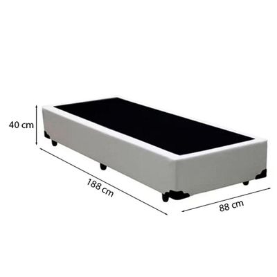 Cama Box Solteiro 88 Tecido Branco Com Colchão Alegro Bello Box D28 Cinza 57x88x188