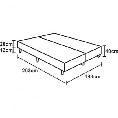 Cama Box King 193 Tecido Preto Com Colchão Alegro Bello Box D28 Cinza 57x193x203