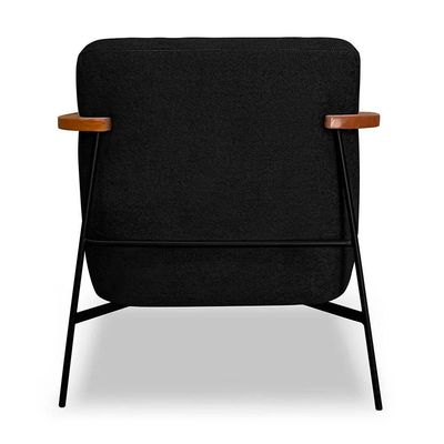 Kit 2 Poltronas Decorativa Eros Linho Bouclê Com Base De Ferro Preto SSX Multicoisas Preto