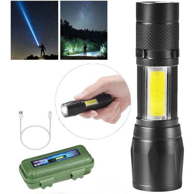 Mini Lanterna Led Tática DK Potente 3 Modos Recarregável Camping Lampião