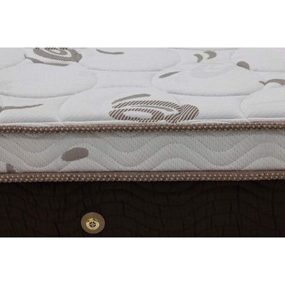 Cama Box Baú Casal: Colchão Molas Superpocket Ensacadas Ortobom Sleep King Látex + Base Crc Suede Brown (138x188)