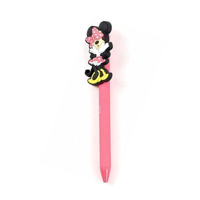 Caneta Esferográfica Retrátil Escrita Azul Disney Minnie Mouse Molin Rosa Escuro