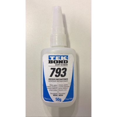 TEK BOND SAINT-GOBAIN 793 FRASCO 50G =  Adesivo instantaneo profissional = cianoacrilato = borracha,  EPDM, borracha nit