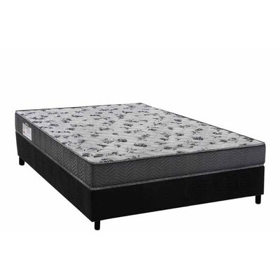 Cama Box Casal: Colchão Ortopédico Ortobom D33 Anatômico Iso 100 Ultra Firme + Base Crc Suede Black (138x188)