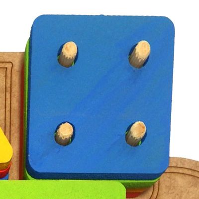 Carro Pedagógico Prancha de Seleção Formas Geométricas Madeira Colorido 83422 Maninho Artesanatos
