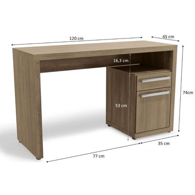Mesa Computador Escrivaninha S970 Com 1 Porta E 1 Gaveta Branco Kappesberg
