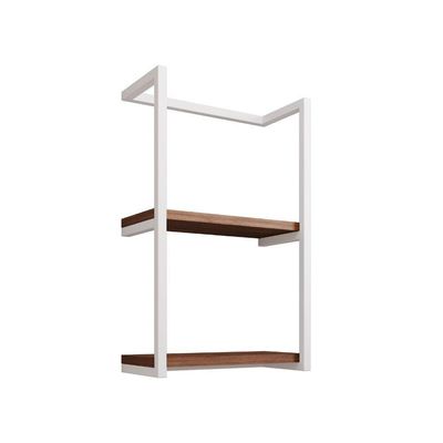 Toalheiro Para Banheiro Estilo Industrial Sahy Branco E Prateleira Imbuia Branco