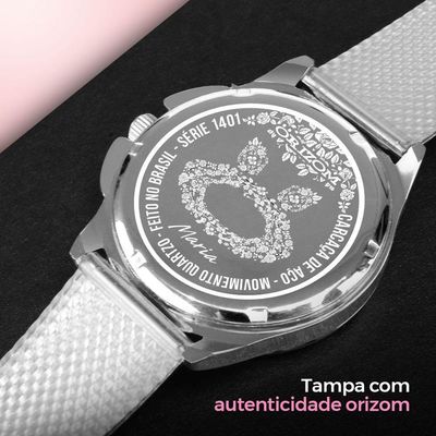 Relogio Feminino Prova Dagua Aço Prata + Pulseira + Caixa