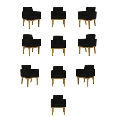 Kit 10 Poltronas Decorativa Reforçada Oferta - Balaqui Cor:preto Preto