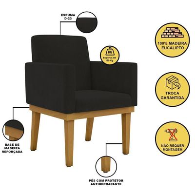 Kit 10 Poltronas Decorativa Reforçada Oferta - Balaqui Cor:preto Preto