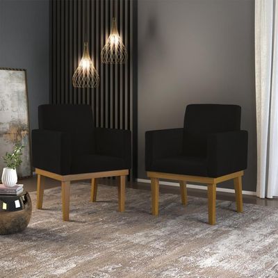 Kit 10 Poltronas Decorativa Reforçada Oferta - Balaqui Cor:preto Preto
