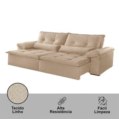 Sofá Parma Linho 02 Módulos De 90cm B25cm Meu Sofá Online A226 Linho Bege
