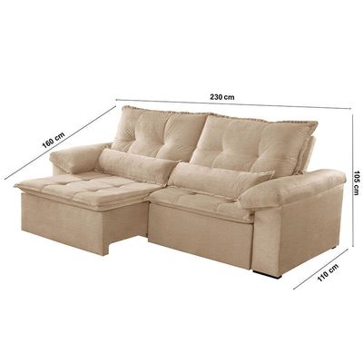 Sofá Parma Linho 02 Módulos De 90cm B25cm Meu Sofá Online A226 Linho Bege