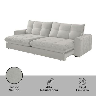Sofá Firenze Veludo 02 Módulos De 80cm B25cm Meu Sofá Online B026 Veludo Prata