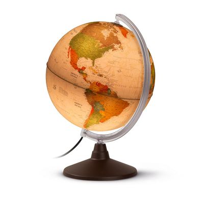 Globo Terrestre Marco Polo Antigo 30 Cm - Com Luz e Lupa - Tecnodidattica - 0330MPANPB1MFL46