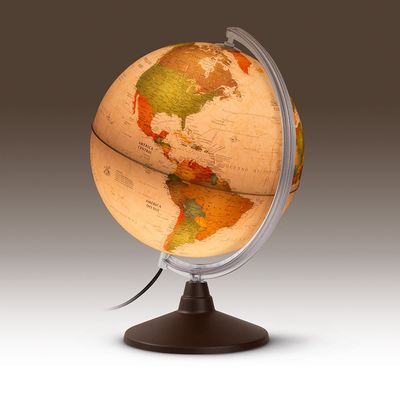 Globo Terrestre Marco Polo Antigo 30 Cm - Com Luz e Lupa - Tecnodidattica - 0330MPANPB1MFL46