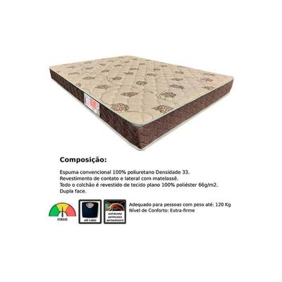 Cama Box Baú Queen: Colchão Espuma D33 Orthoflex Comfortpedic + Base Crc Suede Clean (158x198)