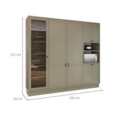 Cozinha Compacta Évora 9 PT Verde Hill