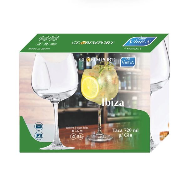Jogo de Taças para Gin Vicrila Ibiza 720ml 2 Peças Jogo de Taças para Gin Vicrila Ibiza 720ml 2 Peças