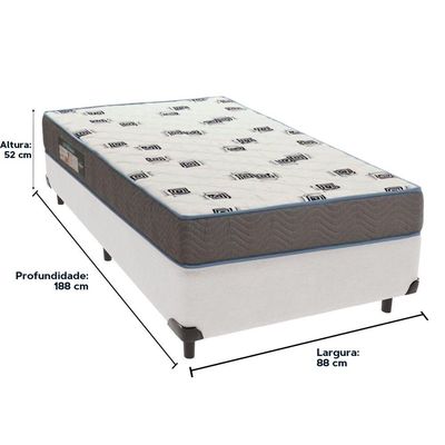 Cama Box Branco E Colchão Light Espuma D33 Solteiro Ortobom