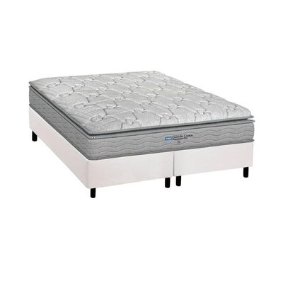 Cama Box Queen: Colchão Espuma D45 Probel Anatômico Guarda Costas Próextreme Plus + Base Crc Courano White (158x198)