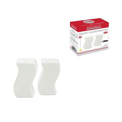 Kit Saleiro Pimenteiro de Porcelana Haüskraft com 2 Peças