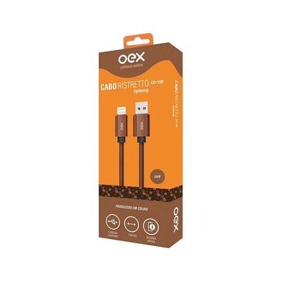 Cabo Lightning Oex em Couro 1M CC100 Café