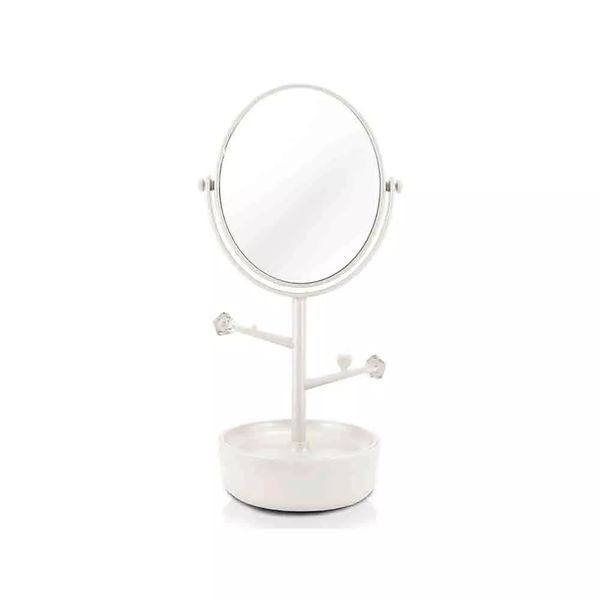 Espelho de Mesa Jacki Design com Compartimento para Jóias Branco