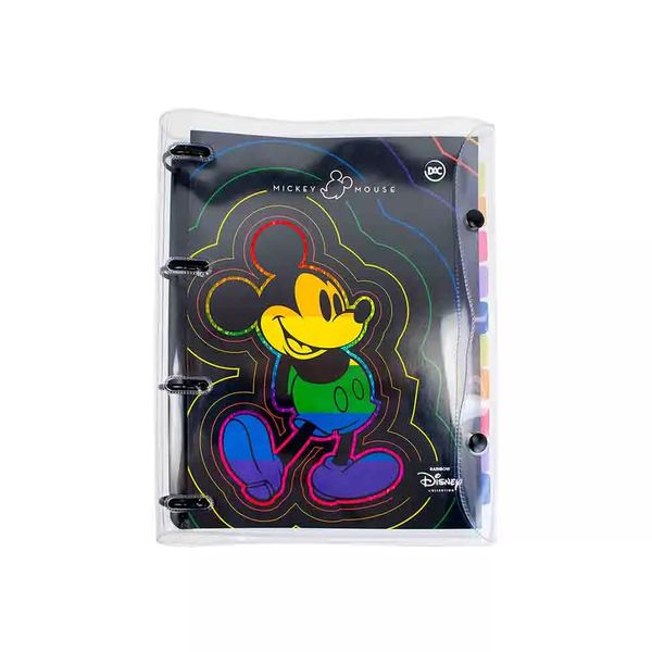 Caderno Universitário Dac Argolado Capa PVC Disney Mickey com Elástico 192 Folhas