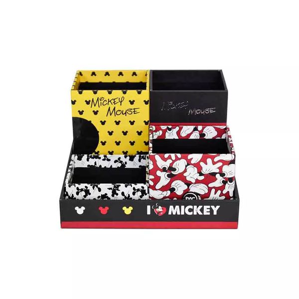 Kit Organizador de Mesa Dac Cartonado Disney Mickey com 05 Peças