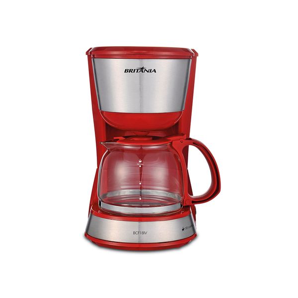 Cafeteira Elétrica Britânia Inox Plus BCF18IV Vermelha 18 Xícaras - 127V