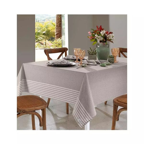 Toalha de Mesa Quadrada Hedrons Campestre Cinza 1,40x1,40m