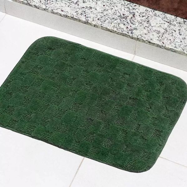 Tapete para Banheiro Tapetes Junior Jasmim 40x60cm Verde Musgo Antiderrapante
