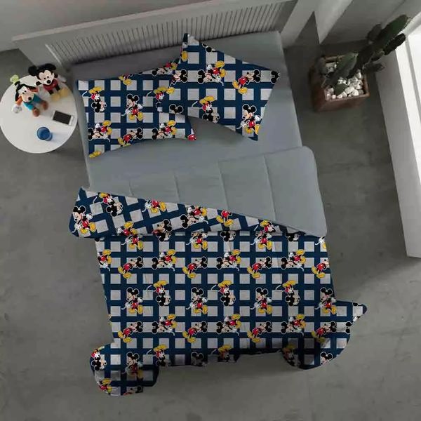 Edredom Casal Portallar Disney Doce Vida Mickey Mescla em Malha Azul Edredom Casal Portallar Disney Doce Vida Mickey Mescla em Malha Azul