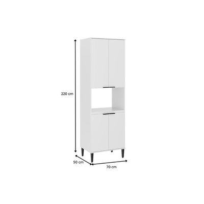 Paneleiro De Cozinha Alpha 2514 Com 1 Forno E 4 Portas 70cm Preto