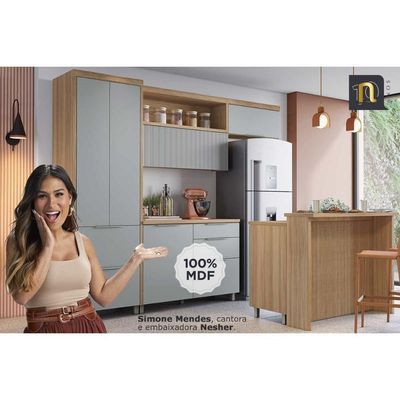 Kit Cozinha Modulada 2 Peças Marquesa 1 Aéreo + 1 Balcão C2p29 Nature
