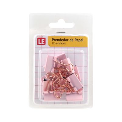 Binder Clip Le Rosé 19mm com 12 Unidades