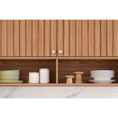 Kit Cozinha Modulada 5 Peças Divina 2 Aéreos + 2 Balcões + 1 Torre Quente C5p187 Freijó Titanium